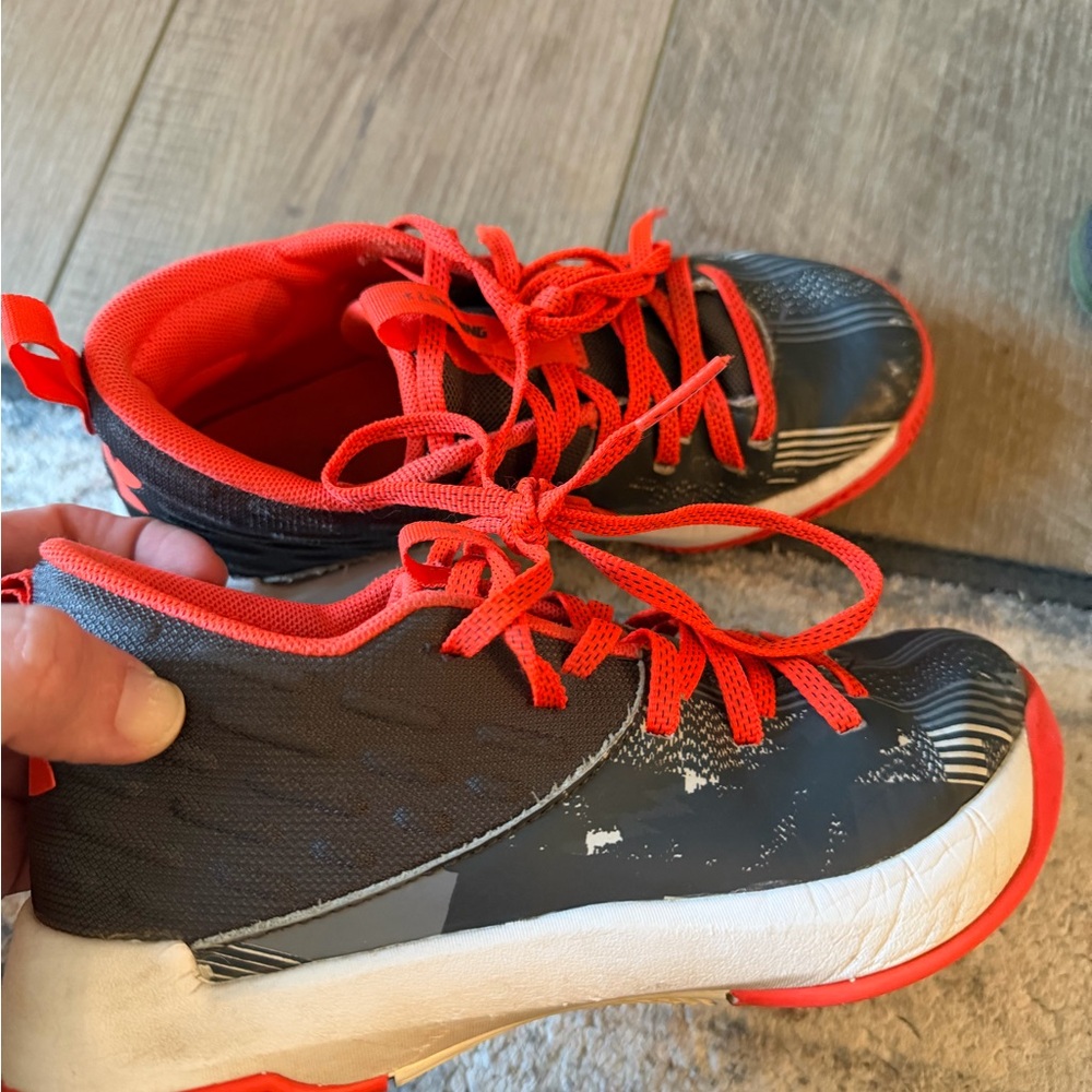 Kids UA Athletic Shoes - Black and Red